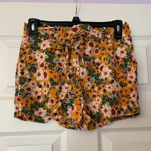 Yellow Floral Shorts